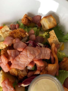 Crispy Chicken & Bacon Salad with Caesar Dressing